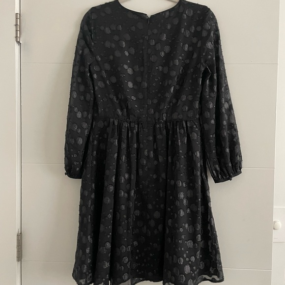 J Crew metallic dot jacquard black dress - Picture 3 of 6
